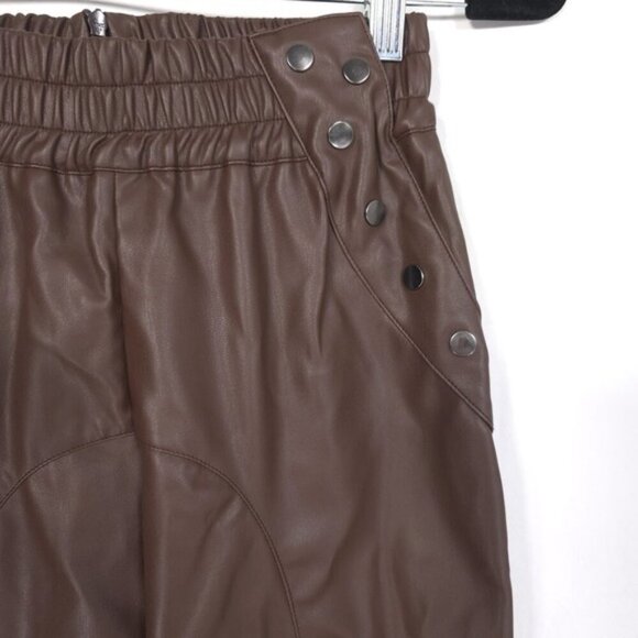 ATOIR Women's Size 2 The Troublemaker Pants Faux Leather Brown AnkleZip AT210269 - Picture 10 of 13